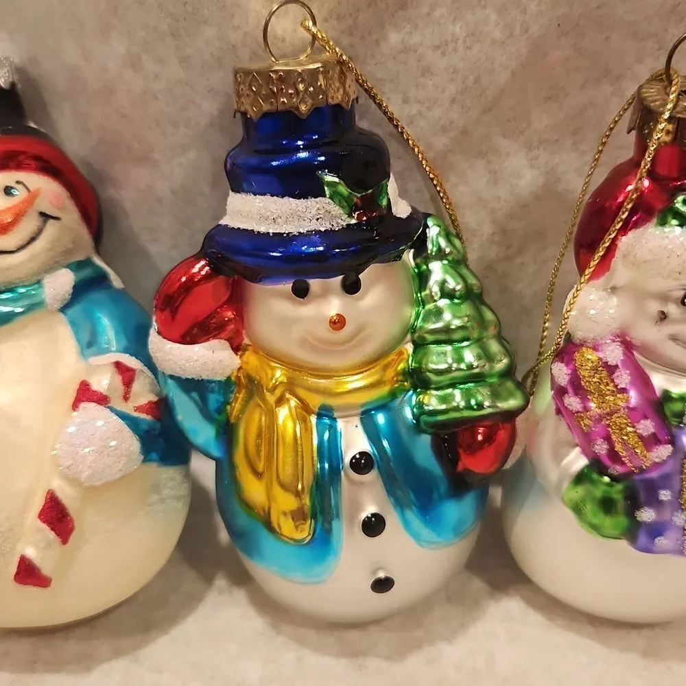 Snowman Christmas Ornaments Set of 4